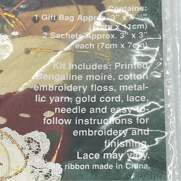 Bucilla Silk Ribbon Embroidery 83290 Happy Holidays Kit 3 Pieces New Unopened - Picture 6 of 7